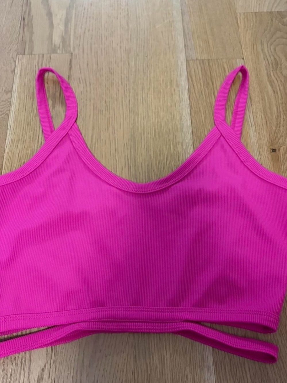 Women's Hot Pink Ribbed Bralette Tank Top